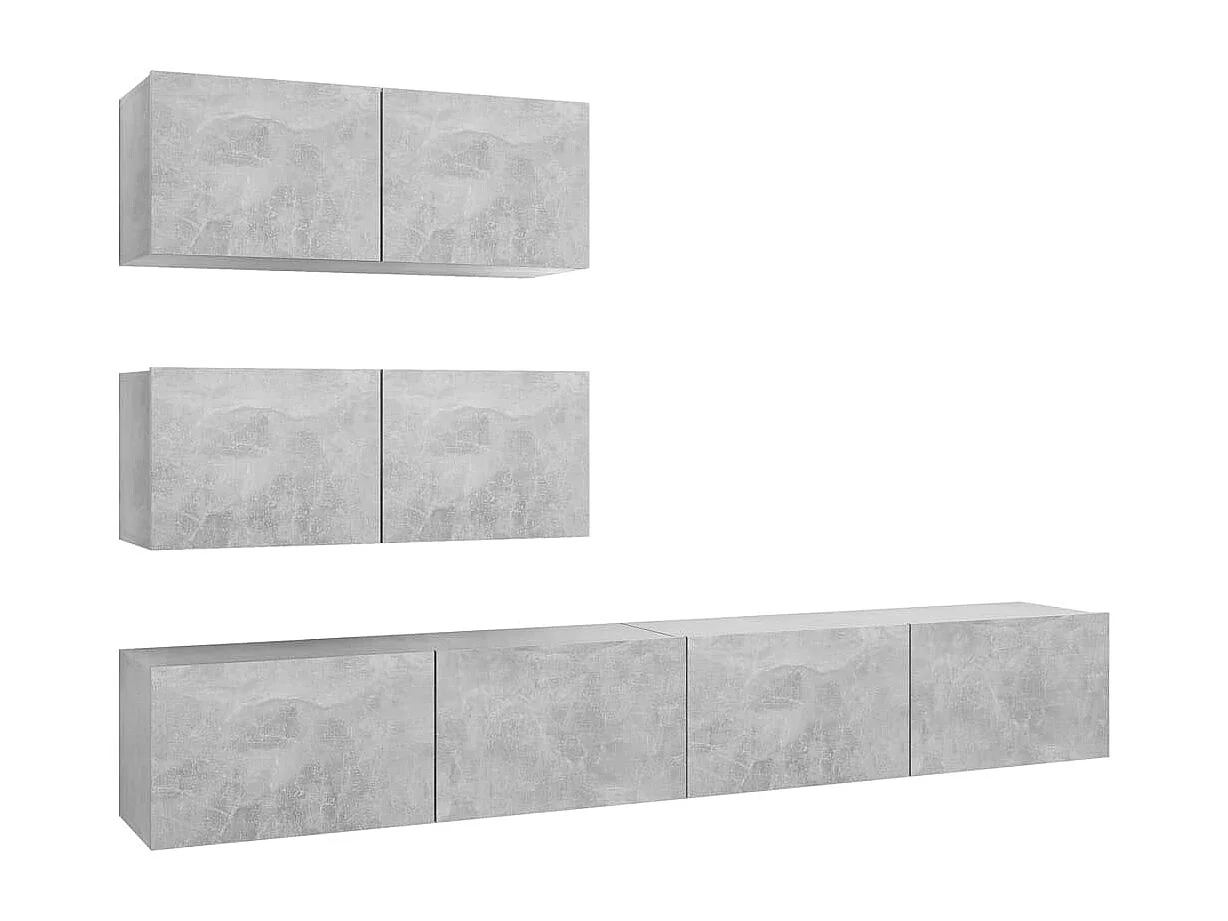 Berkfield 4 Piece TV Cabinet Set Concrete Grey Engineered Wood