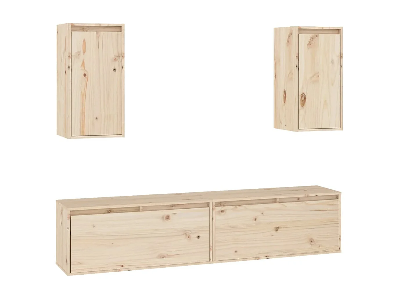 Berkfield TV Cabinets 4 pcs Solid Wood Pine