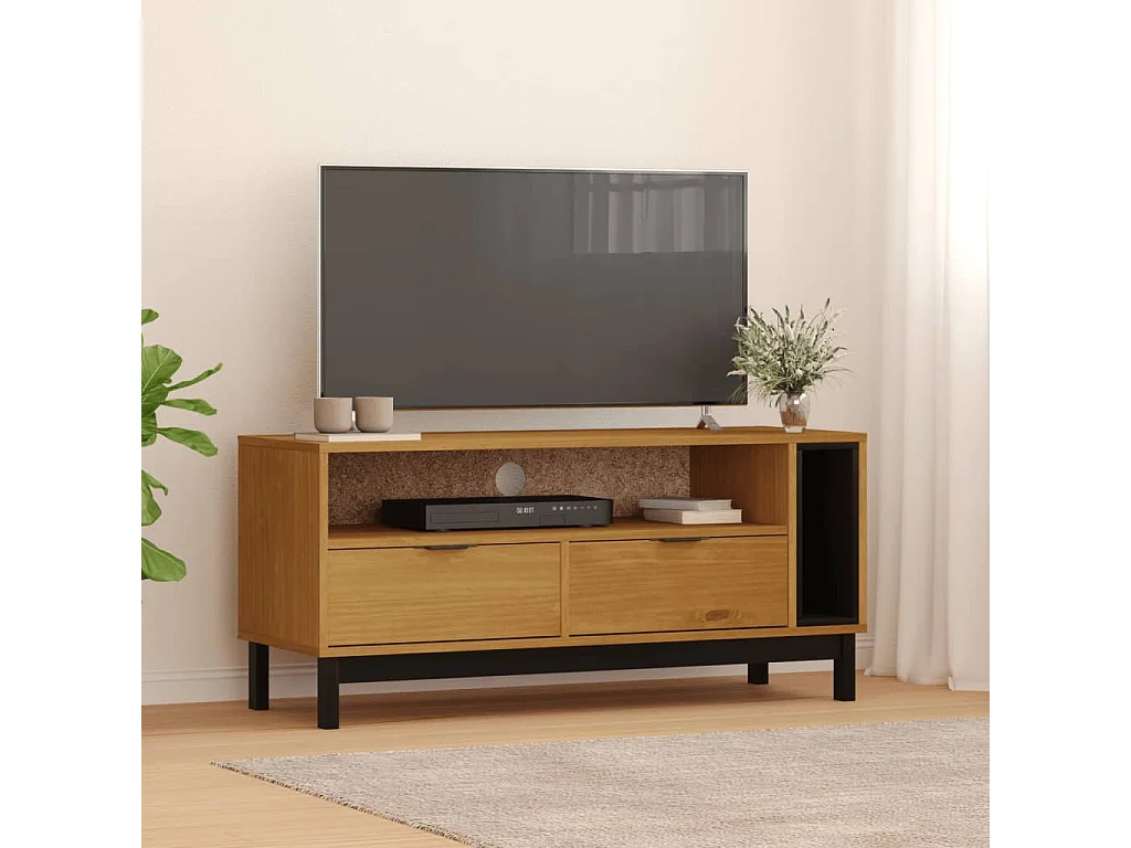 Berkfield TV Cabinet FLAM 110x40x50 cm Solid Wood Pine