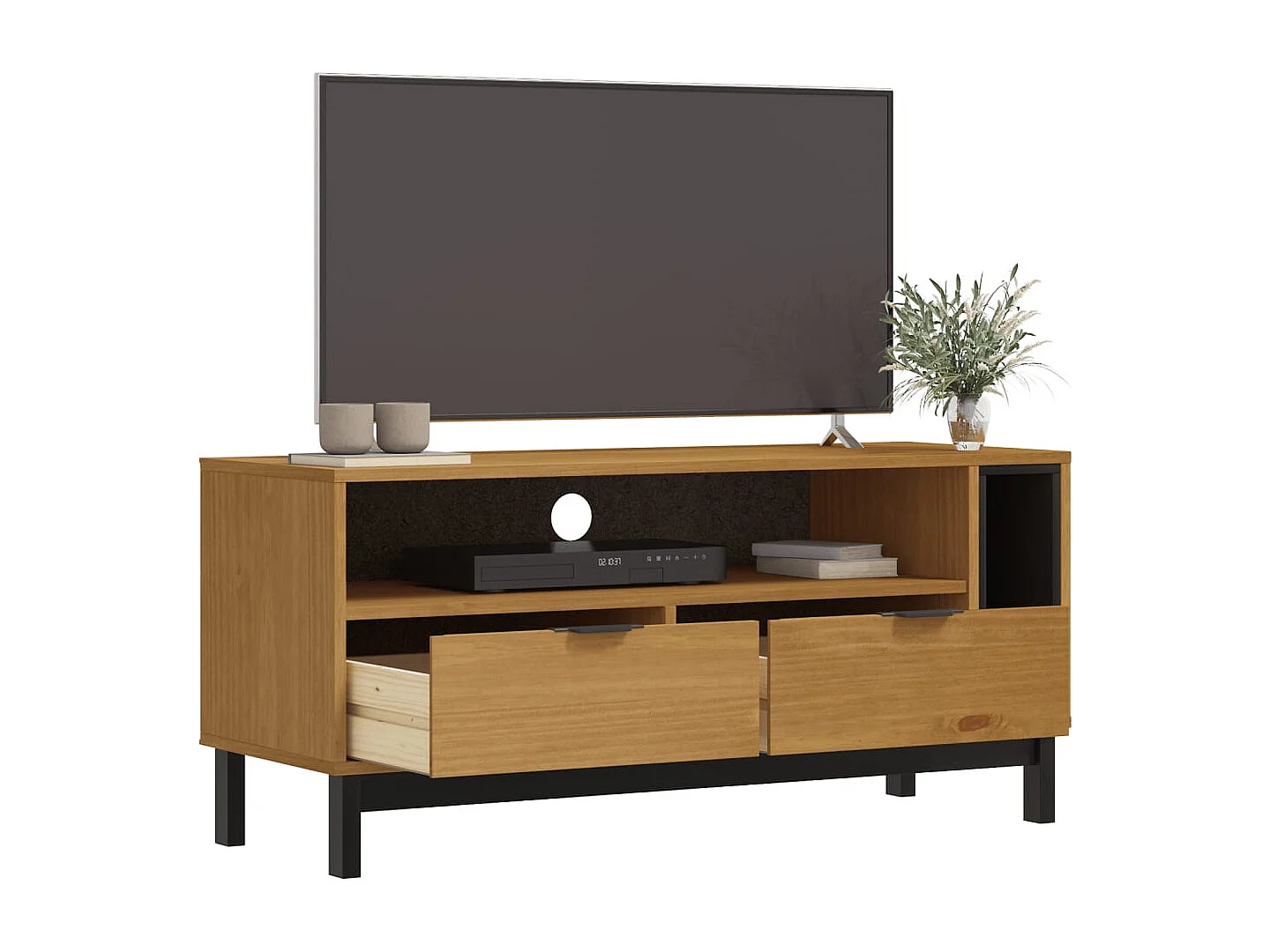Berkfield TV Cabinet FLAM 110x40x50 cm Solid Wood Pine