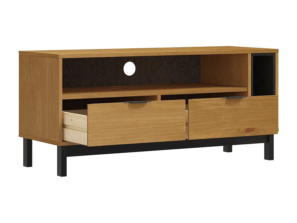 Berkfield TV Cabinet FLAM 110x40x50 cm Solid Wood Pine