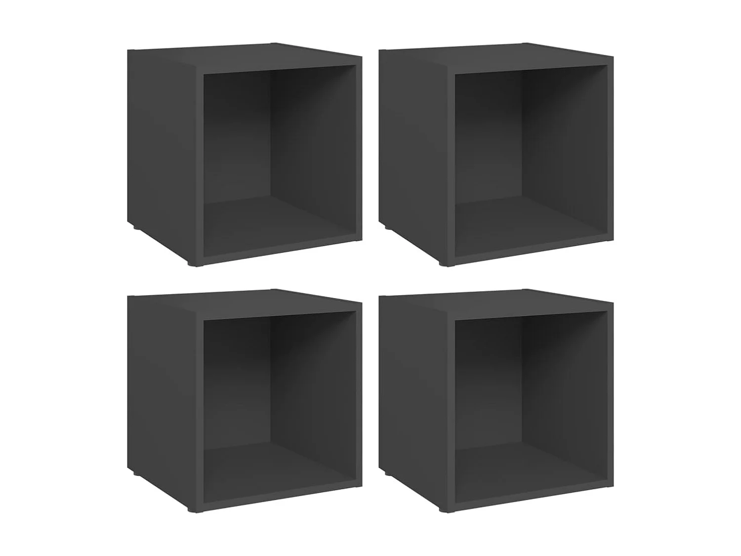 Berkfield TV Cabinets 4 pcs Grey 37x35x37 cm Engineered Wood
