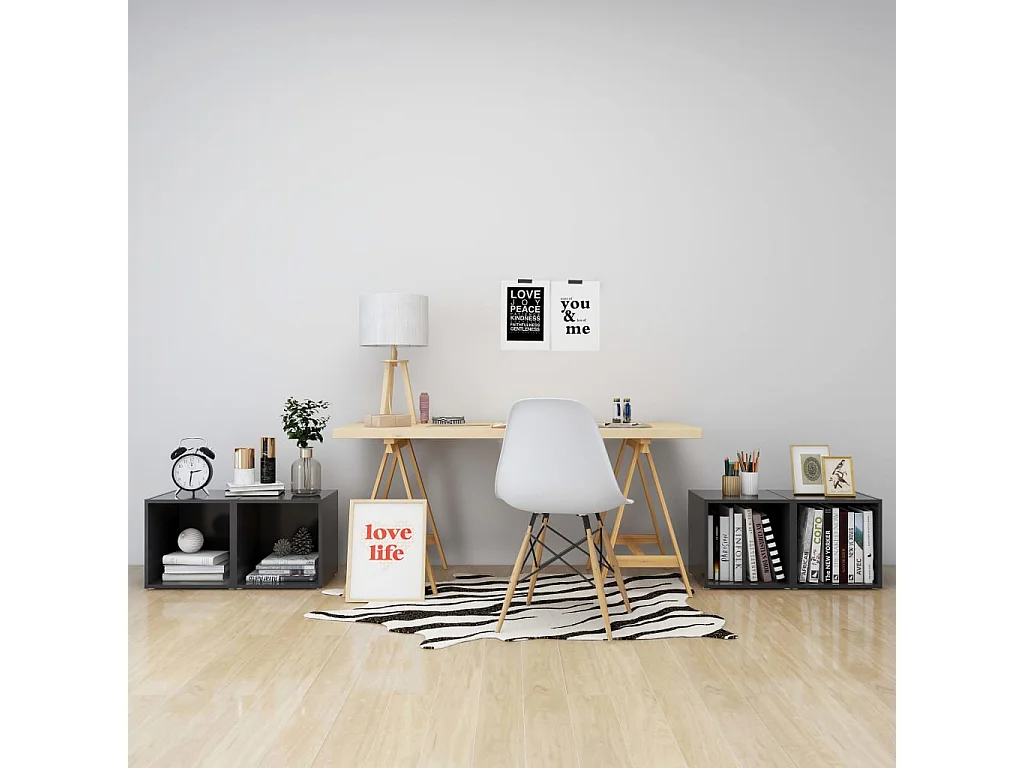 Berkfield TV Cabinets 4 pcs Grey 37x35x37 cm Engineered Wood