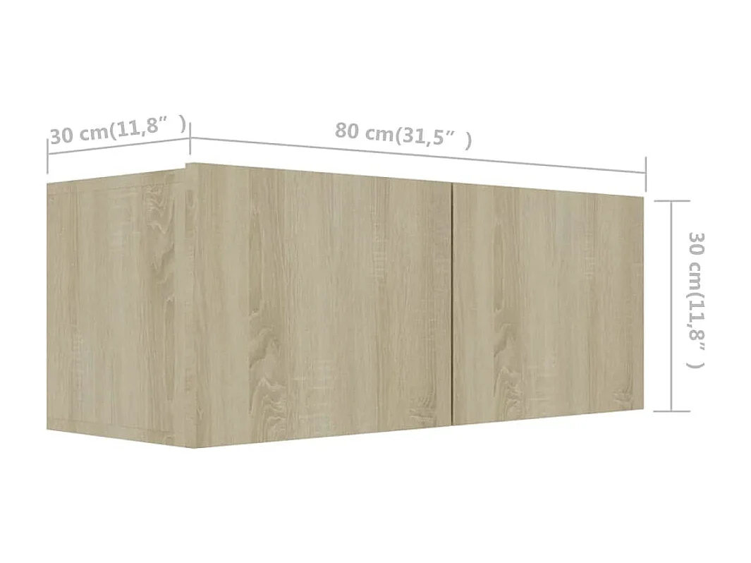 Berkfield 4 Piece TV Cabinet Set Sonoma Oak Engineered Wood