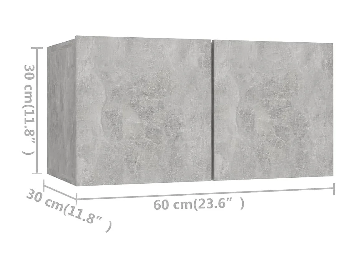 Berkfield 4 Piece TV Cabinet Set Concrete Grey Engineered Wood