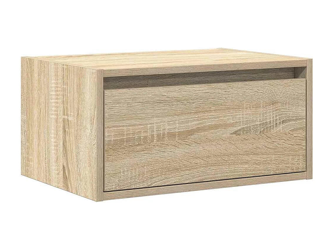 Berkfield Wall-mounted Bedside Cabinet with LED Lights Sonoma Oak