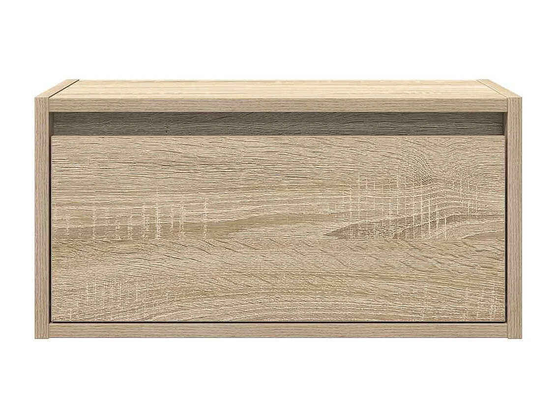 Berkfield Wall-mounted Bedside Cabinet with LED Lights Sonoma Oak