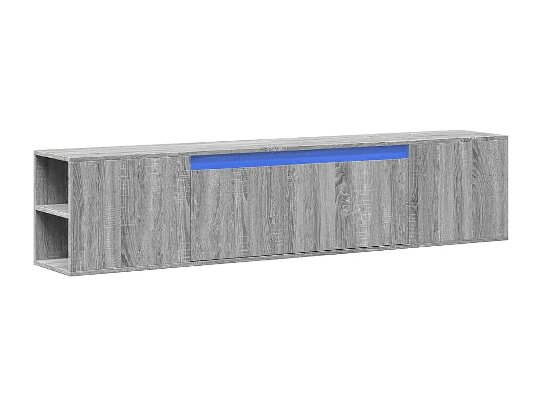 Berkfield TV Wall Cabinet with LED Grey Sonoma 180x31x39.5 cm