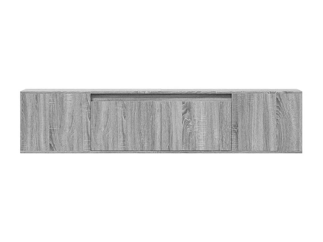 Berkfield TV Wall Cabinet with LED Grey Sonoma 180x31x39.5 cm