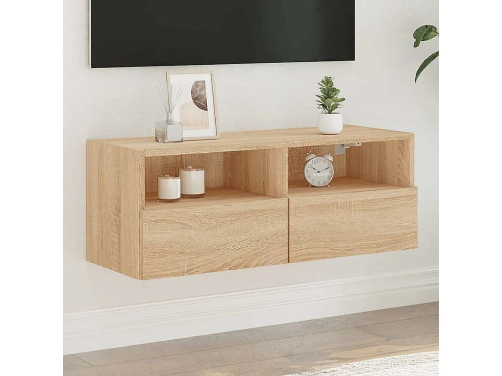 Berkfield TV Wall Cabinet Sonoma Oak 80x30x30 cm Engineered Wood