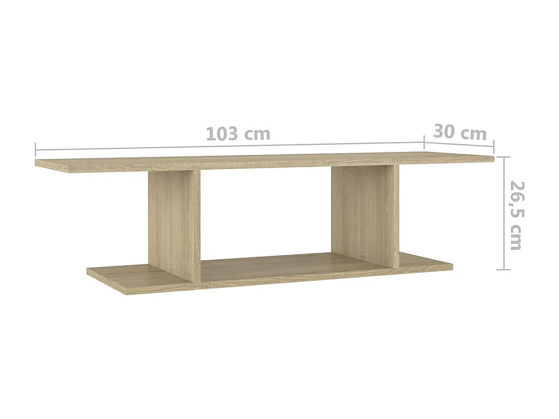 Berkfield Wall Mounted TV Cabinet Sonoma Oak 103x30x26.5 cm