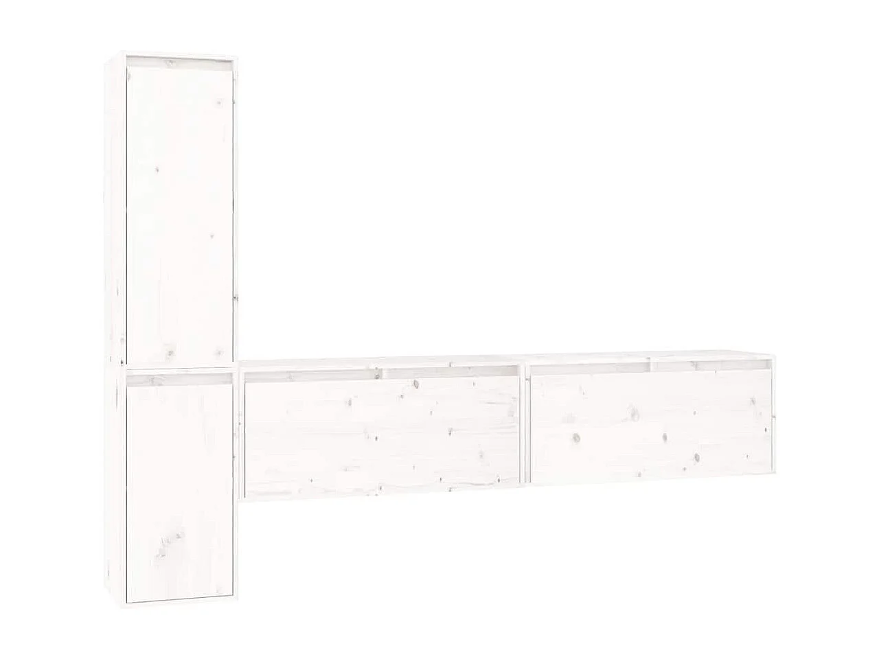 Berkfield TV Cabinets 4 pcs White Solid Wood Pine