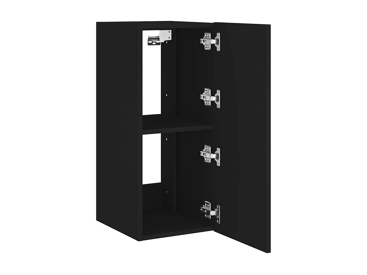 Berkfield TV Wall Cabinet with LED Lights Black 30.5x35x70 cm