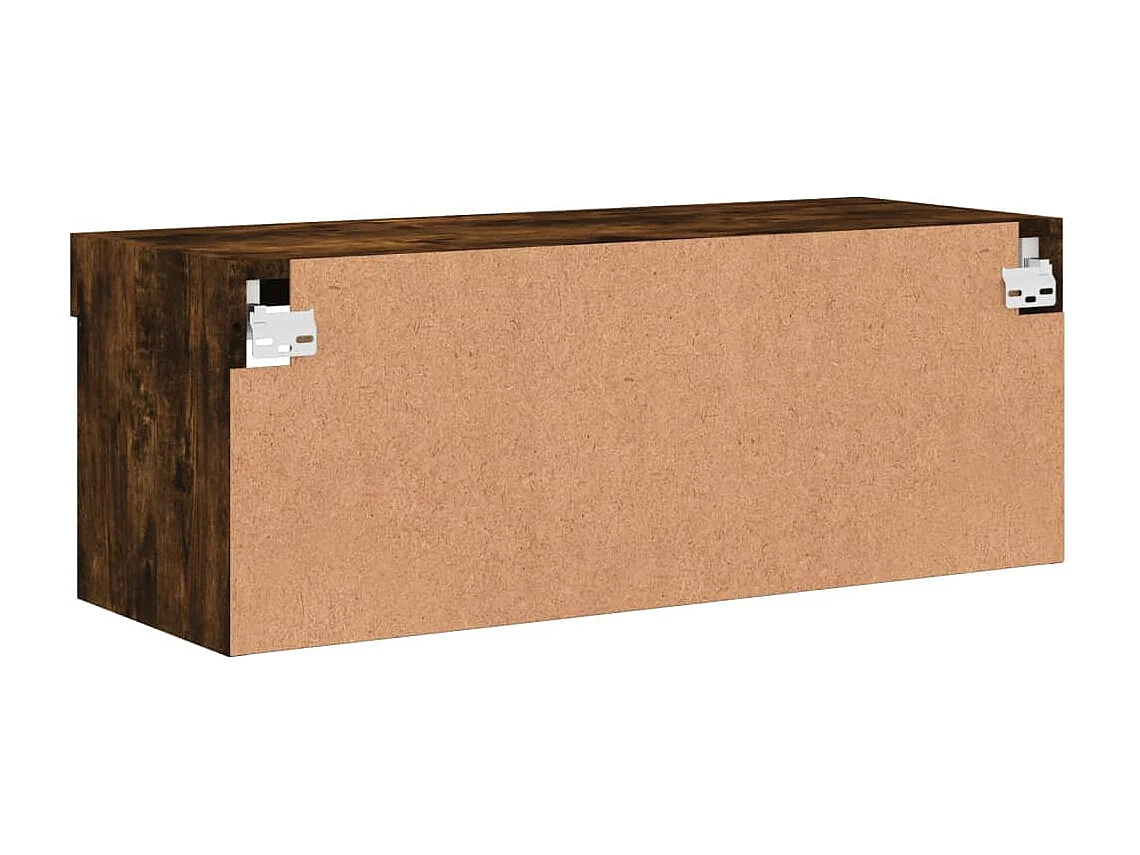 Berkfield TV Cabinet with LED Lights Smoked Oak 80x30x30 cm
