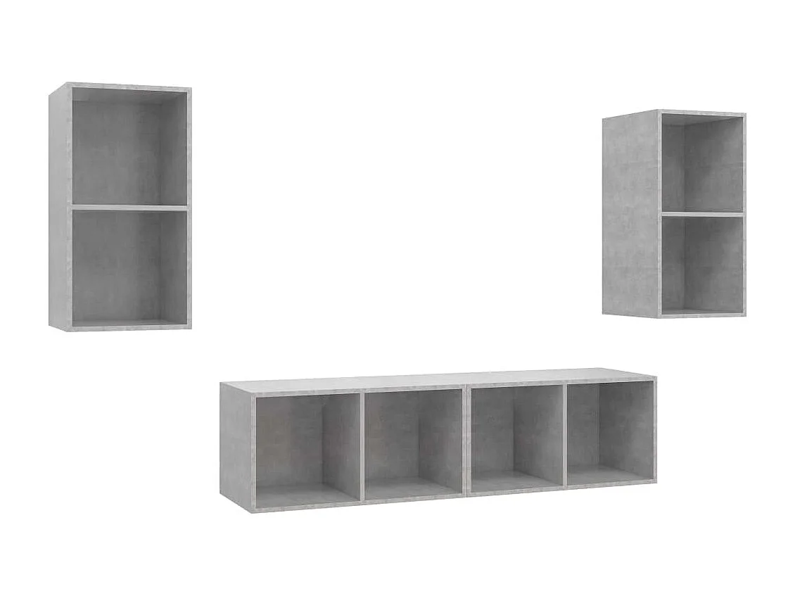 Berkfield Wall-mounted TV Cabinets 4 pcs Concrete Grey Engineered Wood