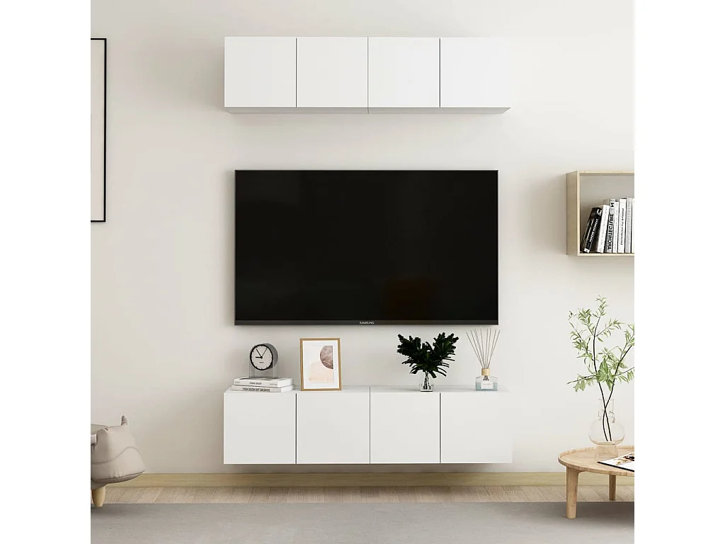 Berkfield TV Cabinets 4 pcs White 60x30x30 cm Engineered Wood