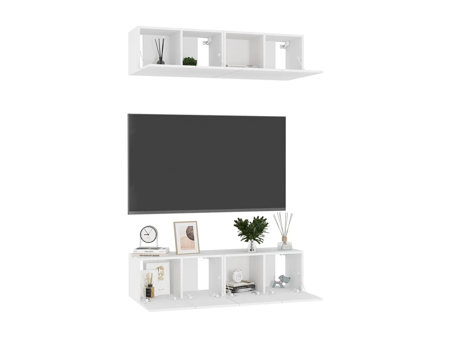 Berkfield TV Cabinets 4 pcs White 60x30x30 cm Engineered Wood