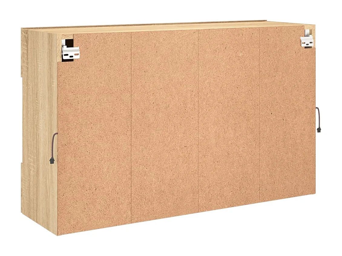 Berkfield TV Wall Cabinet with LED Lights Sonoma Oak 98.5x30x60.5 cm