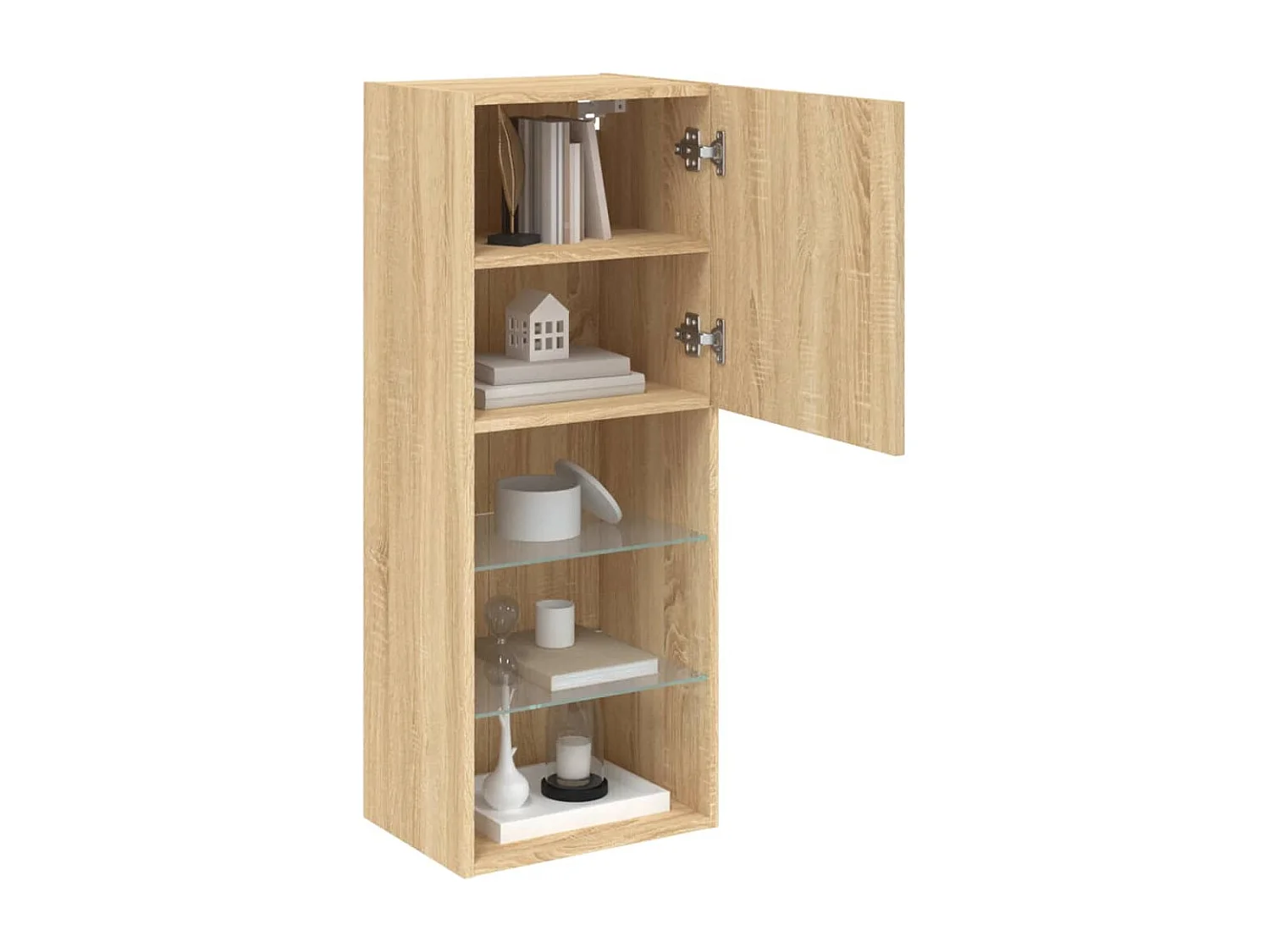 Berkfield TV Cabinet with LED Lights Sonoma Oak 40.5x30x102 cm