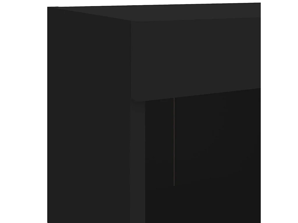 Berkfield Bedside Cabinet with LED Lights Wall-mounted Black