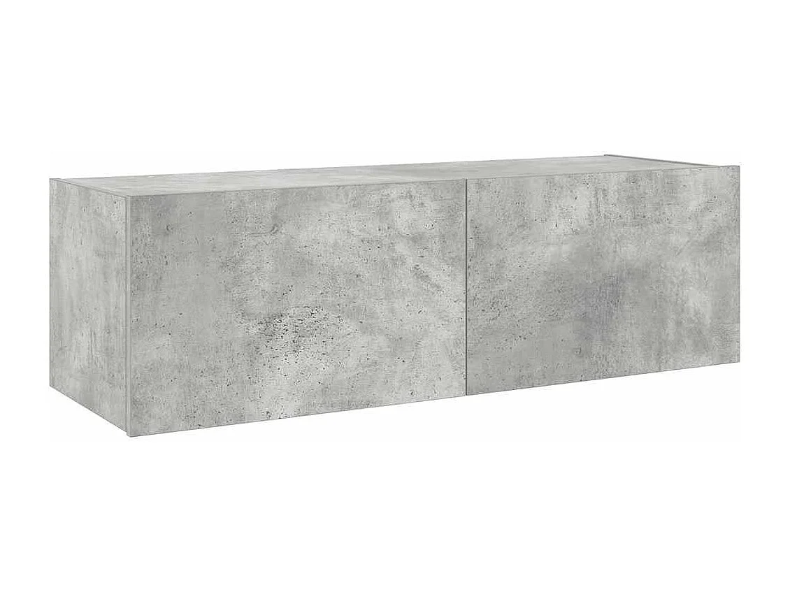 Berkfield TV Wall Cabinet with LED Lights Concrete Grey 100x35x31 cm