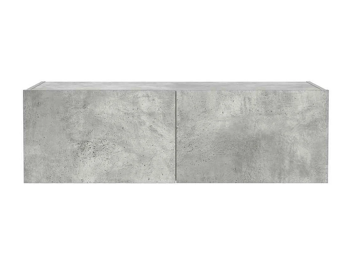 Berkfield TV Wall Cabinet with LED Lights Concrete Grey 100x35x31 cm
