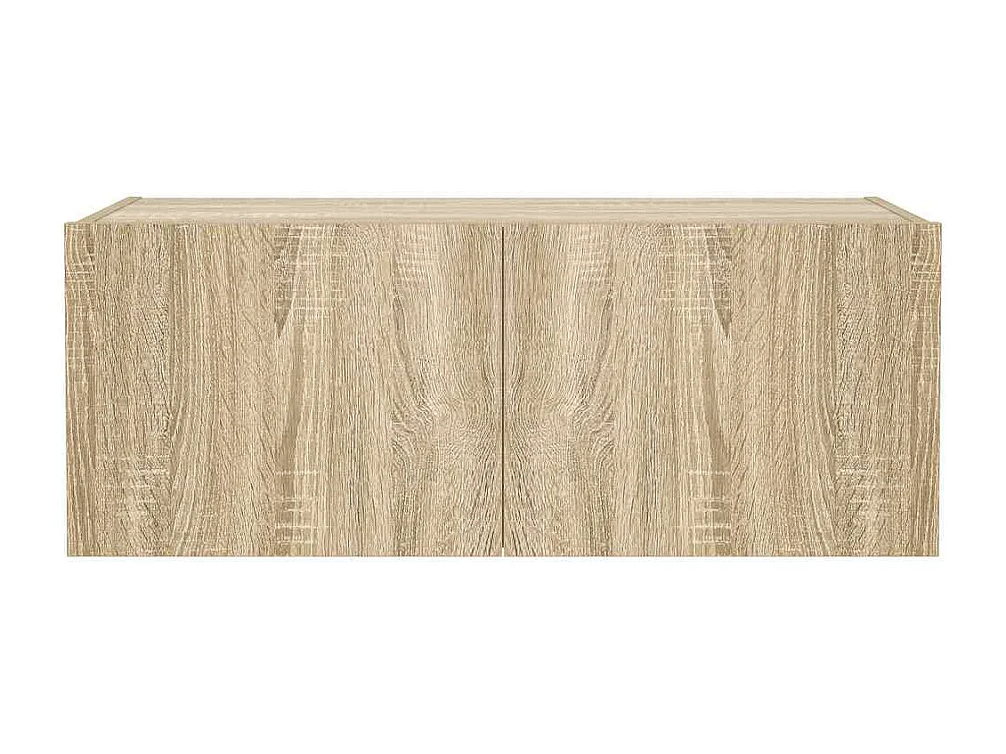 Berkfield TV Wall Cabinet with LED Lights Sonoma Oak 80x35x31 cm