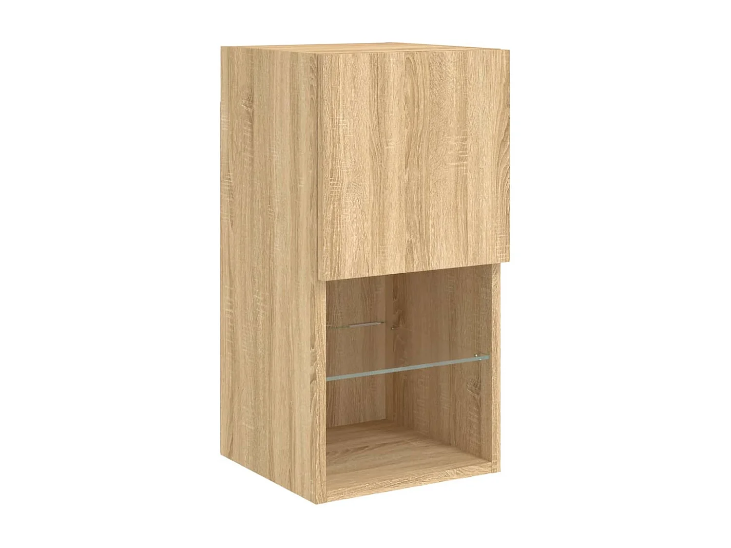 Berkfield 4 Piece TV Wall Cabinets with LED Lights Sonoma Oak