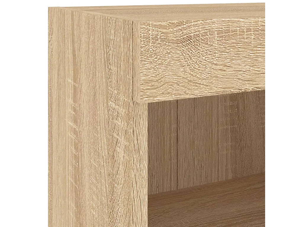 Berkfield 4 Piece TV Wall Cabinets with LED Lights Sonoma Oak