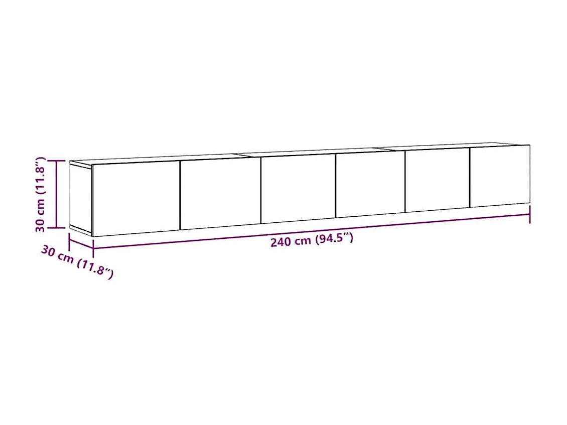 Berkfield 3 Piece TV Cabinet Set Grey Sonoma Engineered Wood