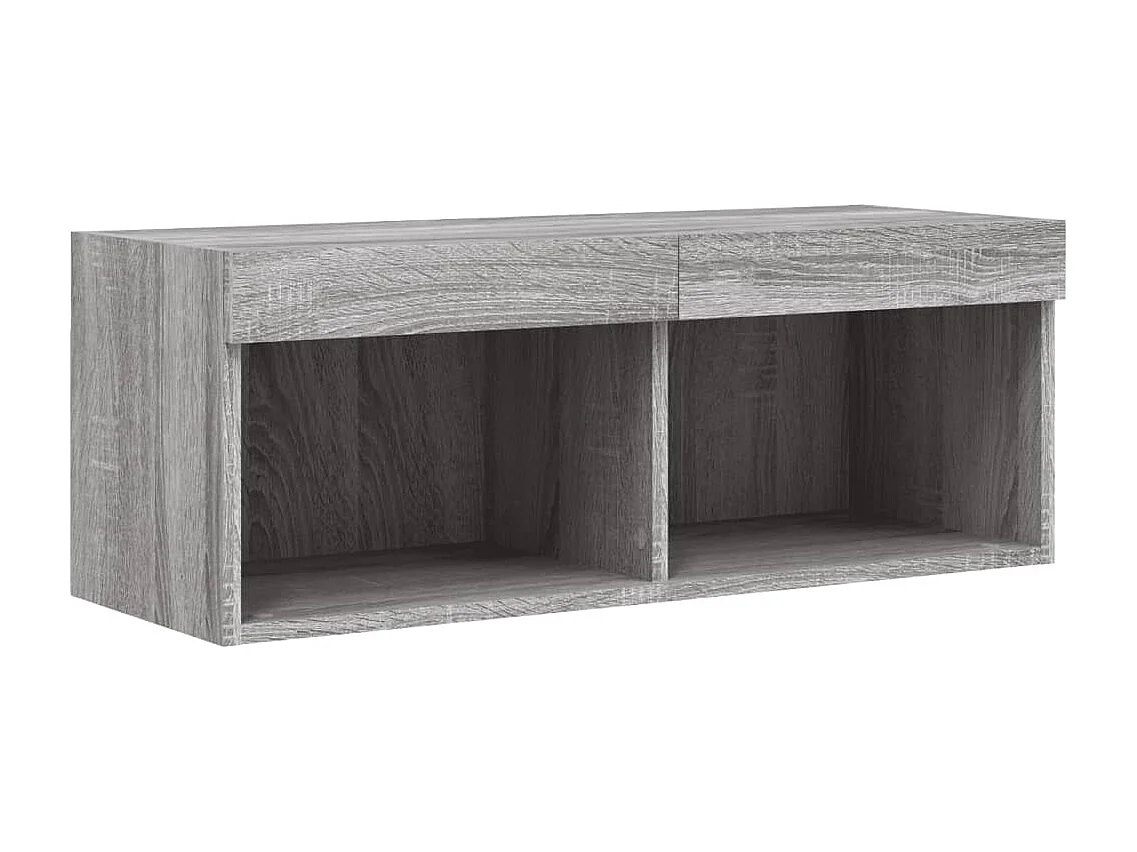 Berkfield TV Cabinet with LED Lights Grey Sonoma 80x30x30 cm
