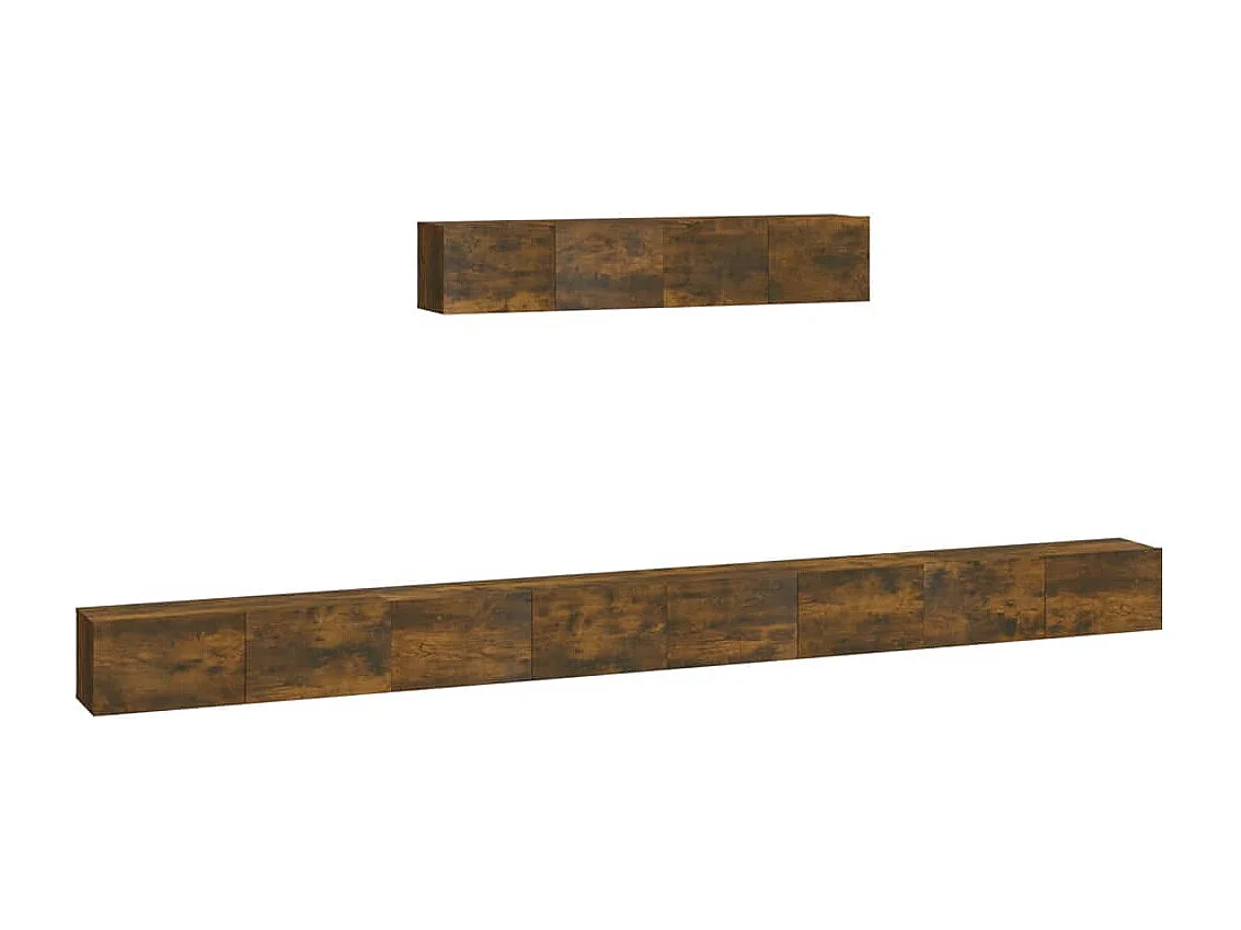 Berkfield 4 Piece TV Cabinet Set Smoked Oak Engineered Wood