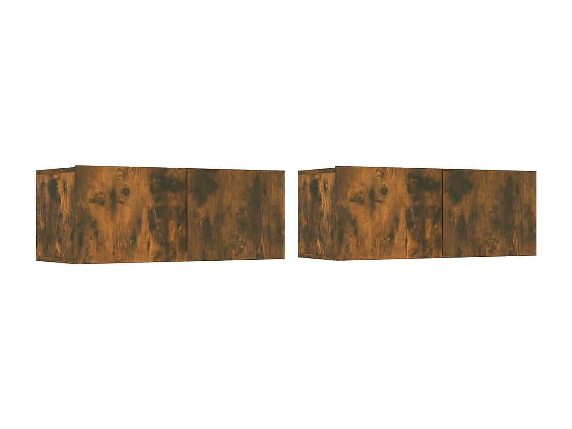 Berkfield 4 Piece TV Cabinet Set Smoked Oak Engineered Wood