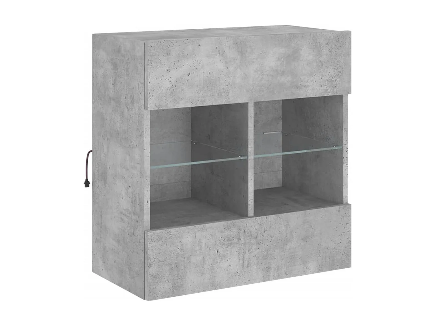 Berkfield TV Wall Cabinet with LED Lights Concrete Grey 58.5x30x60.5 cm