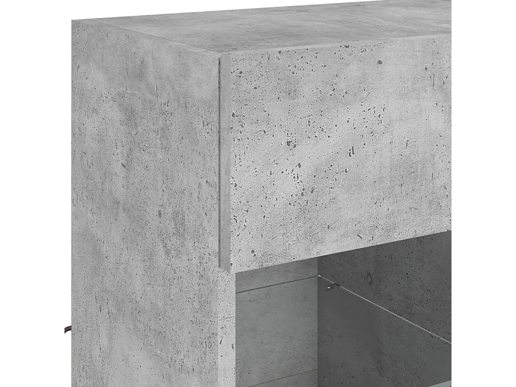 Berkfield TV Wall Cabinet with LED Lights Concrete Grey 58.5x30x60.5 cm