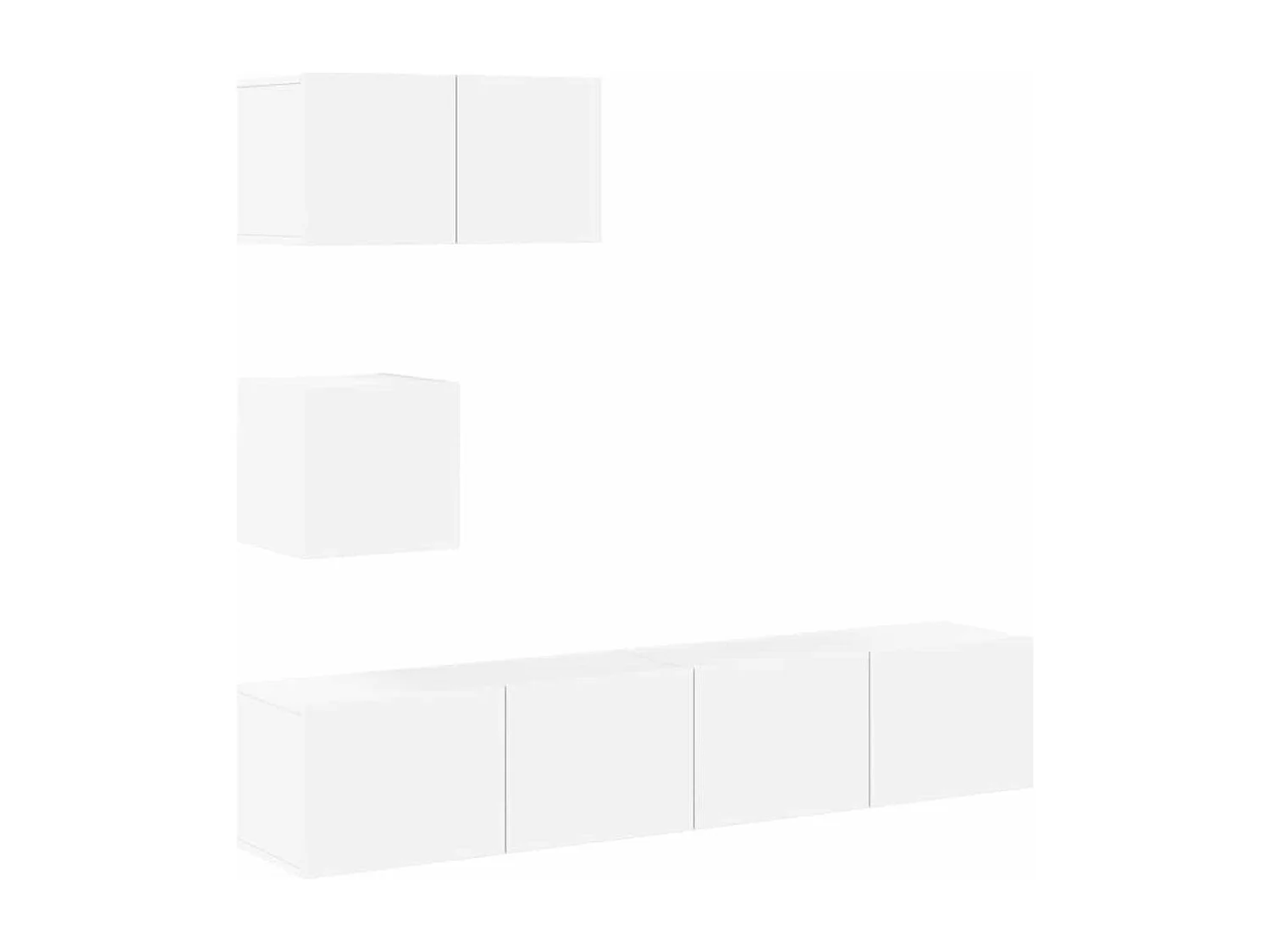 Berkfield 4 Piece TV Cabinet Set White Engineered Wood
