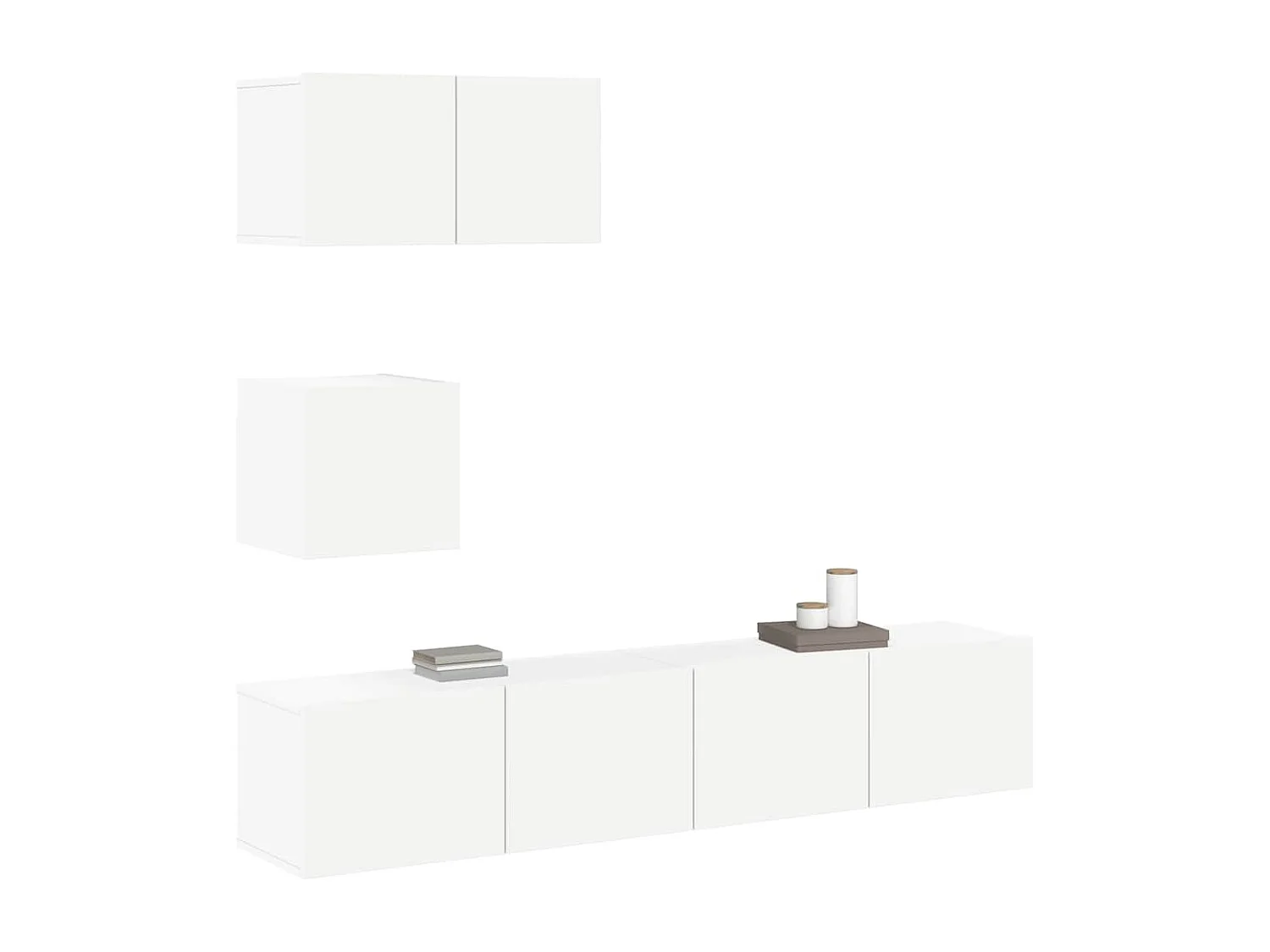 Berkfield 4 Piece TV Cabinet Set White Engineered Wood