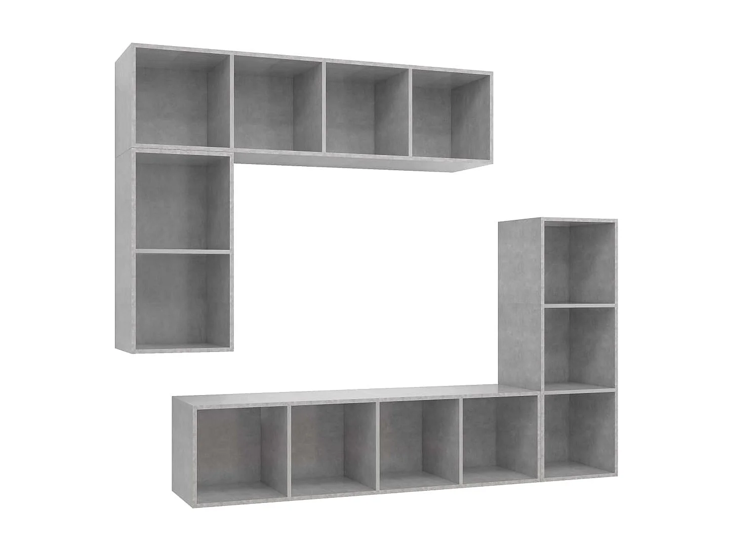 Berkfield 4 Piece TV Cabinet Set Concrete Grey Engineered Wood