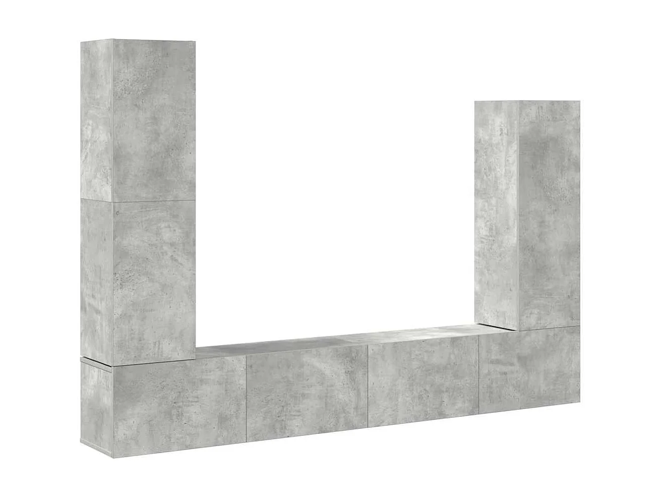 Berkfield 4 Piece TV Cabinet Set Concrete Grey Engineered Wood