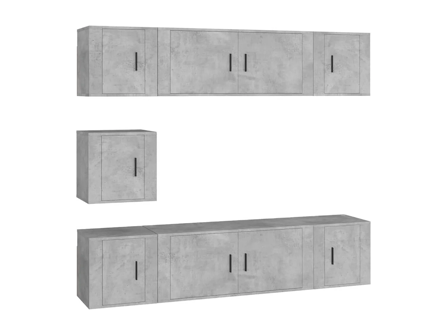 Berkfield 7 Piece TV Cabinet Set Concrete Grey Engineered Wood