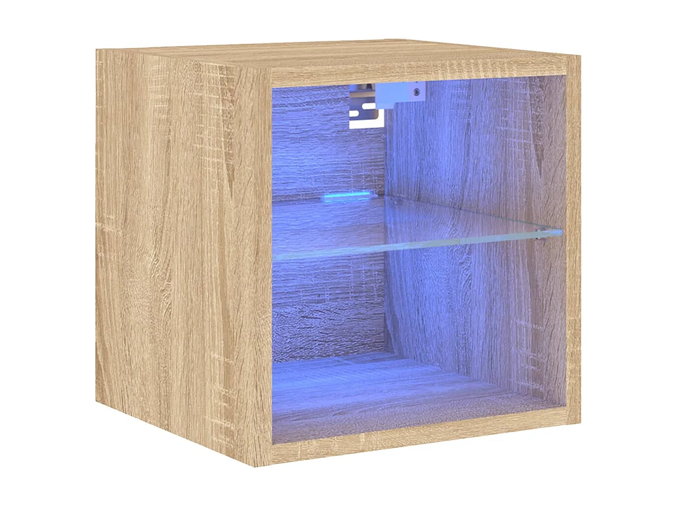 Berkfield TV Wall Cabinet with LED Lights Sonoma Oak 30x28.5x30 cm