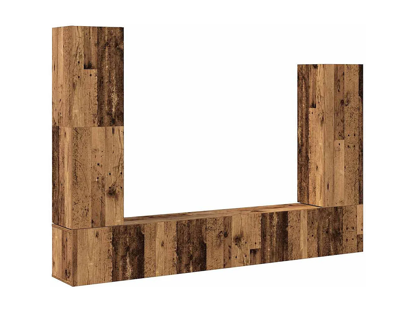 Berkfield 4 Piece TV Cabinet Set Wall-mounted Old Wood Engineered Wood