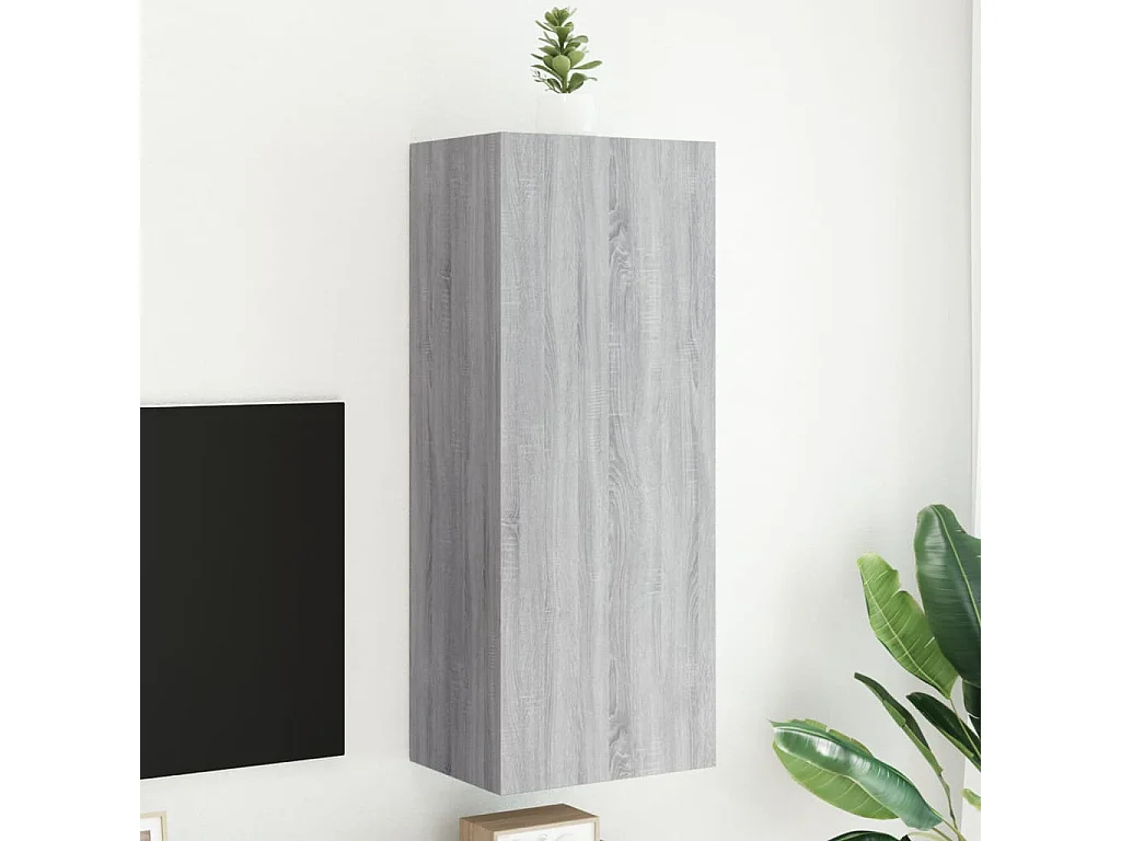 Berkfield TV Wall Cabinet Grey Sonoma 40.5x30x102 cm Engineered Wood
