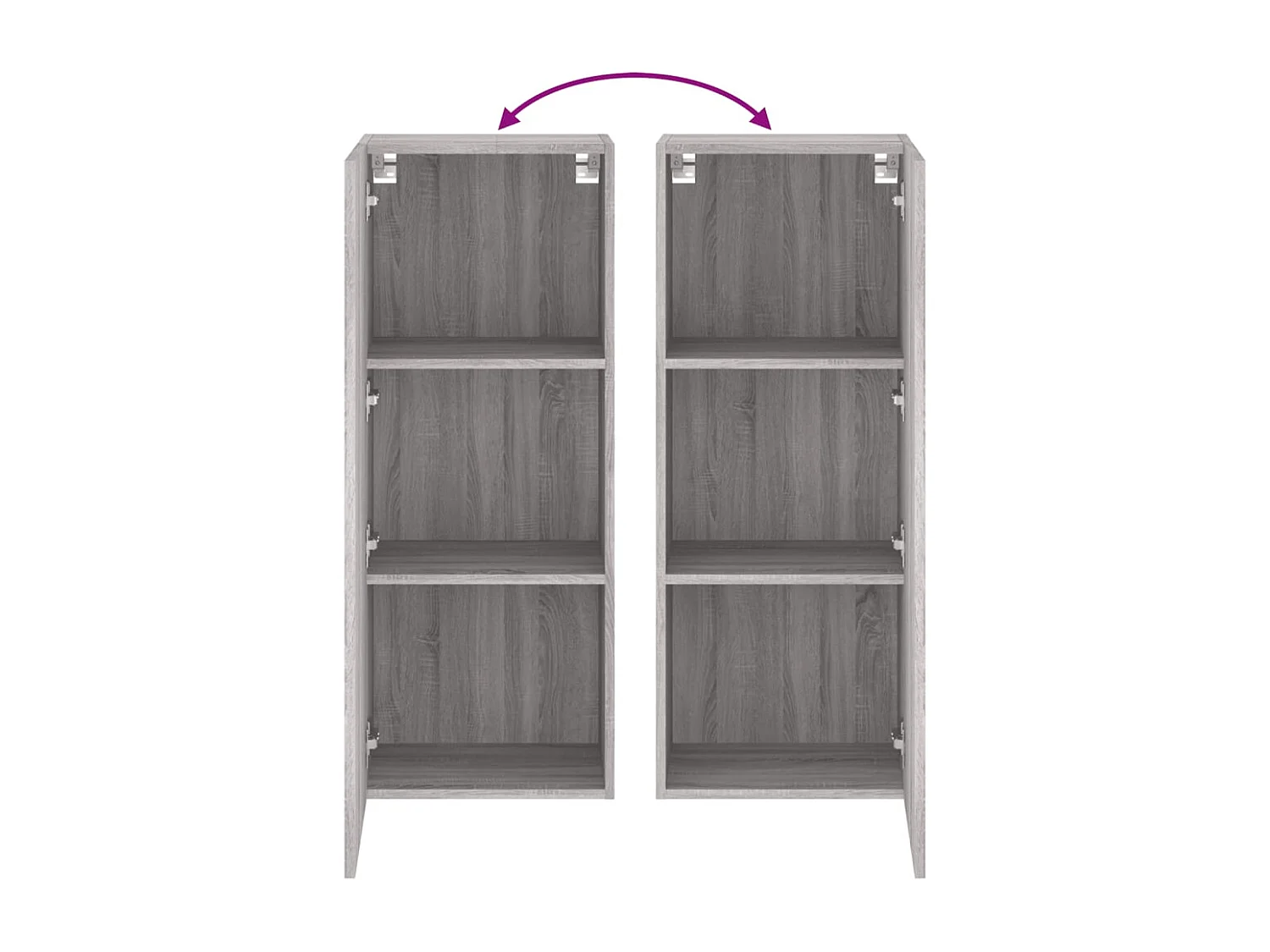 Berkfield TV Wall Cabinet Grey Sonoma 40.5x30x102 cm Engineered Wood