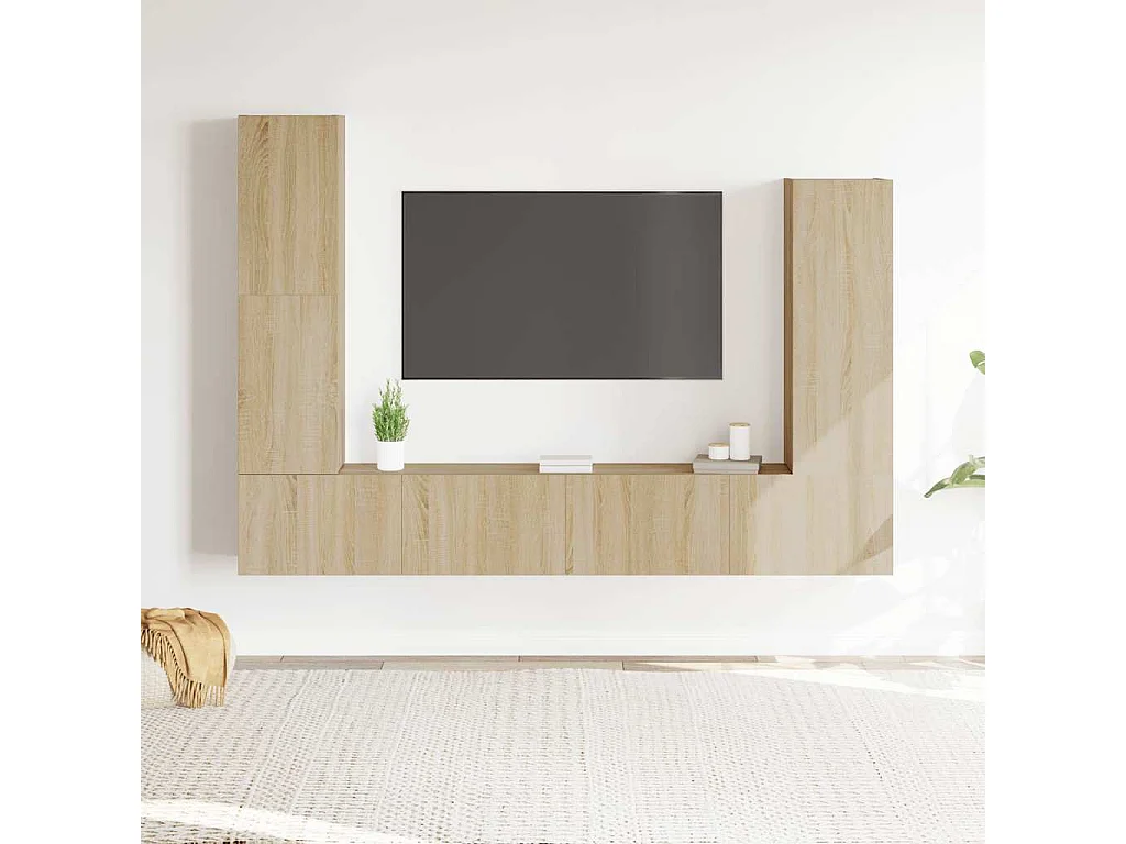 Berkfield 4 Piece TV Cabinet Set Sonoma Oak Engineered Wood