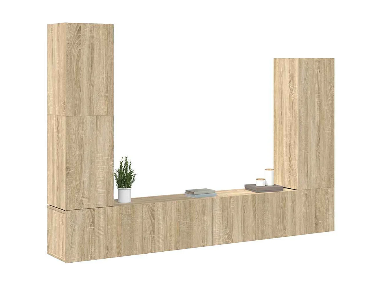 Berkfield 4 Piece TV Cabinet Set Sonoma Oak Engineered Wood