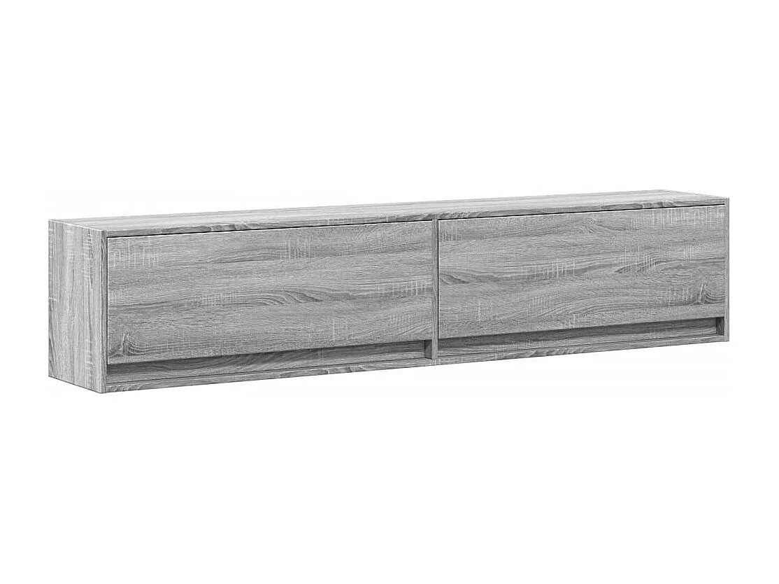 Berkfield TV Wall Cabinet with LED Grey Sonoma 180x31x38 cm