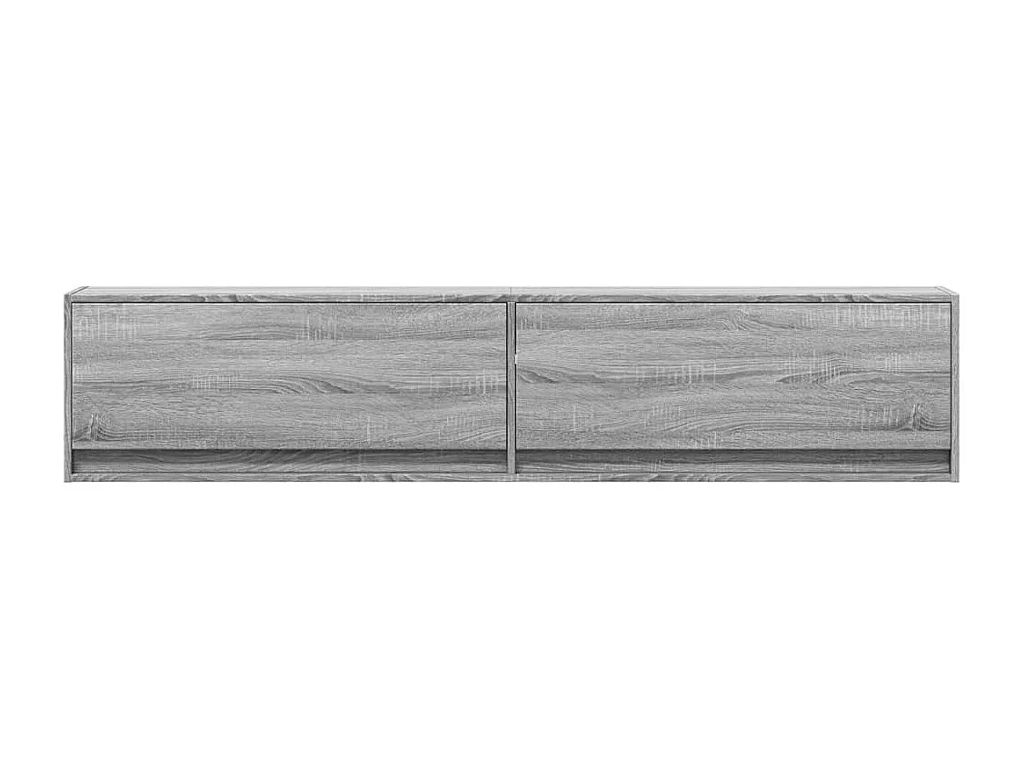 Berkfield TV Wall Cabinet with LED Grey Sonoma 180x31x38 cm