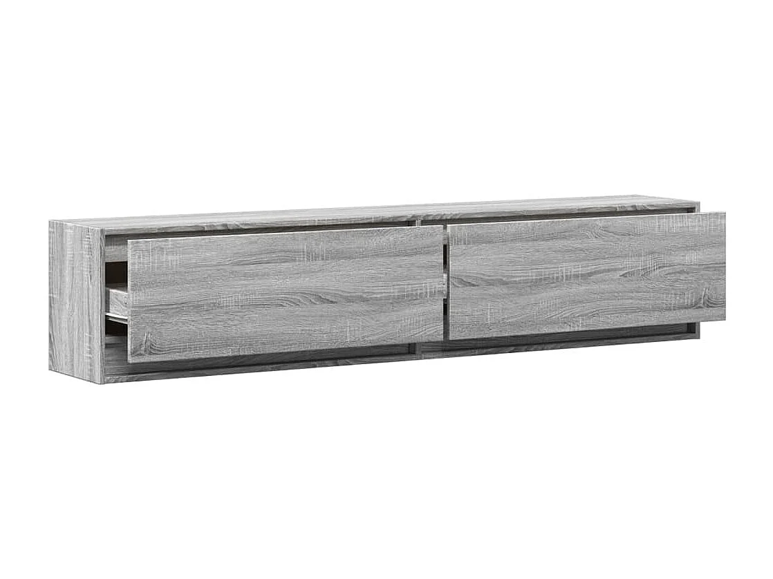 Berkfield TV Wall Cabinet with LED Grey Sonoma 180x31x38 cm