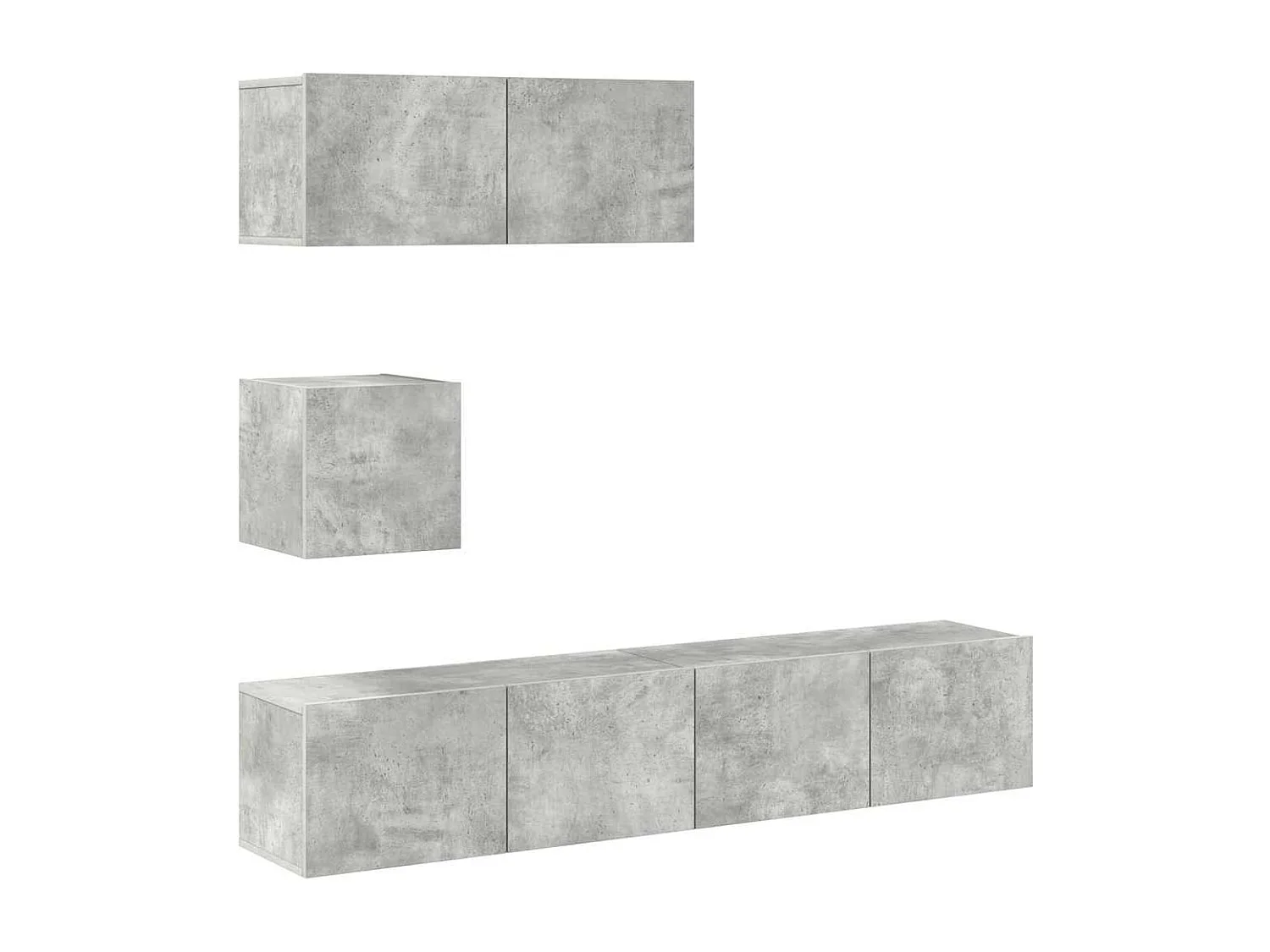 Berkfield 4 Piece TV Cabinet Set Concrete Grey Engineered Wood